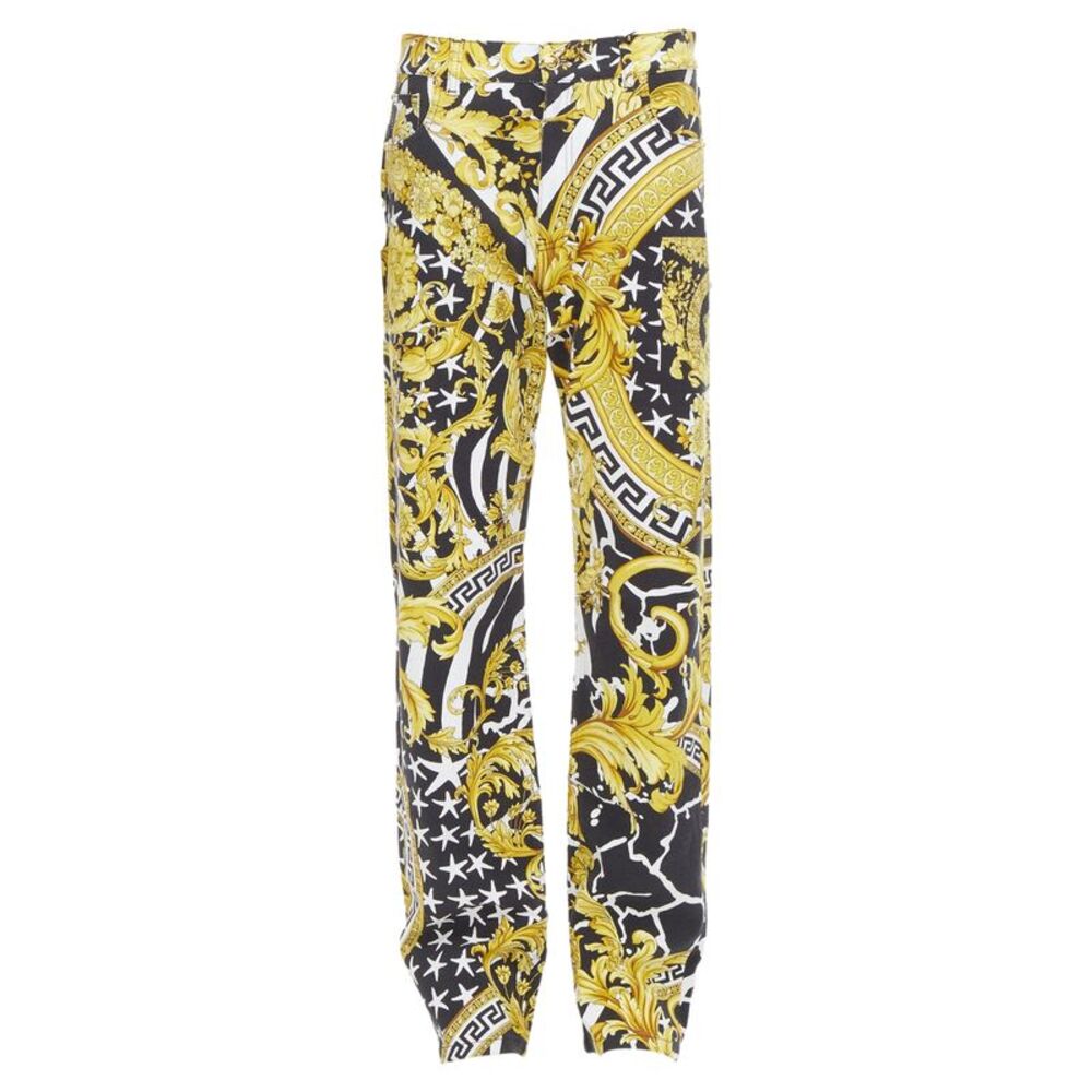 Versace gold Medusa stud jeans